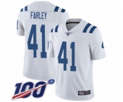 Men's Indianapolis Colts #41 Matthias Farley White Vapor Untouchable Limited Player 100th Season Football Jersey