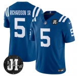 Men's Indianapolis Colts #5 Anthony Richardson Blue 2025 F.U.S.E. Jim Irsay Patch Vapor Limited Football Stitched Jersey