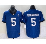 Men's Indianapolis Colts #5 Anthony Richardson Royal 2023 FUSE Indiana Nights Limited Stitched Jersey
