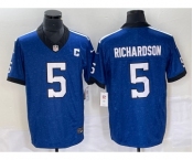 Men's Indianapolis Colts #5 Anthony Richardson Royal 2023 FUSE Indiana Nights Limited Stitched Jersey