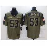 Men's Indianapolis Colts #53 Darius Leonard Nike Olive 2021 Salute To Service Limited Player Jersey