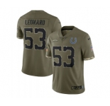 Men's Indianapolis Colts #53 Shaquille Leonard 2022 Olive Salute To Service Limited Stitched Jersey