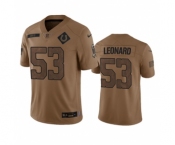 Men's Indianapolis Colts #53 Shaquille Leonard 2023 Brown Salute To Sertvice Limited Football Stitched Jersey