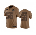 Men's Indianapolis Colts #56 Quenton Nelson 2023 Brown Salute To Sertvice Limited Football Stitched Jersey