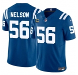 Men's Indianapolis Colts #56 Quenton Nelson Blue 2025 F.U.S.E. With 4-Star C Patch Vapor Limited Football Stitched Jersey