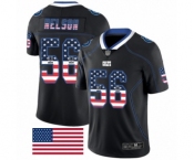 Men's Indianapolis Colts #56 Quenton Nelson Limited Black Rush USA Flag Football Jersey