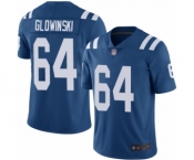 Men's Indianapolis Colts #64 Mark Glowinski Royal Blue Team Color Vapor Untouchable Limited Player Football Jersey