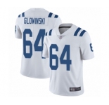Men's Indianapolis Colts #64 Mark Glowinski White Vapor Untouchable Limited Player Football Jersey