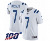 Men's Indianapolis Colts #7 Jacoby Brissett White Vapor Untouchable Limited Player 100th Season Football Jersey
