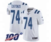 Men's Indianapolis Colts #74 Anthony Castonzo White Vapor Untouchable Limited Player 100th Season Football Jersey