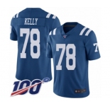 Men's Indianapolis Colts #78 Ryan Kelly Limited Royal Blue Rush Vapor Untouchable 100th Season Football Jersey