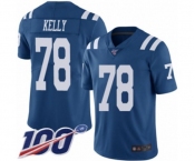 Men's Indianapolis Colts #78 Ryan Kelly Limited Royal Blue Rush Vapor Untouchable 100th Season Football Jersey