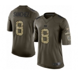 Men's Indianapolis Colts #8 Rigoberto Sanchez  Green Salute to Service Football Jersey