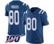Men's Indianapolis Colts #80 Chester Rogers Royal Blue Team Color Vapor Untouchable Limited Player 100th Season Football Jersey