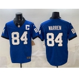 Men's Indianapolis Colts #84 Tyler Warren Blue 2025 F.U.S.E. Throwback Vapor Limited Football Stitched Jersey