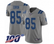 Men's Indianapolis Colts #85 Eric Ebron Limited Gray Inverted Legend 100th Season Football Jersey