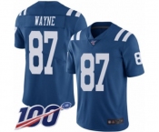 Men's Indianapolis Colts #87 Reggie Wayne Limited Royal Blue Rush Vapor Untouchable 100th Season Football Jersey