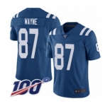 Men's Indianapolis Colts #87 Reggie Wayne Royal Blue Team Color Vapor Untouchable Limited Player 100th Season Football Jersey