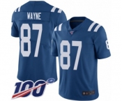 Men's Indianapolis Colts #87 Reggie Wayne Royal Blue Team Color Vapor Untouchable Limited Player 100th Season Football Jersey