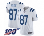 Men's Indianapolis Colts #87 Reggie Wayne White Vapor Untouchable Limited Player 100th Season Football Jersey