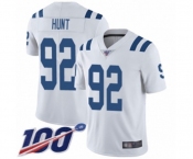 Men's Indianapolis Colts #92 Margus Hunt White Vapor Untouchable Limited Player 100th Season Football Jersey