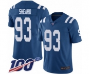 Men's Indianapolis Colts #93 Jabaal Sheard Royal Blue Team Color Vapor Untouchable Limited Player 100th Season Football Jersey