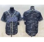 Men's Indianapolis Colts Blank Gray Camo With Patch Cool Base Stitched Baseball Jersey