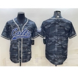 Men's Indianapolis Colts Blank Grey Camo With Patch Cool Base Stitched Baseball Jersey