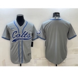 Men's Indianapolis Colts Blank Grey Cool Base Stitched Baseball Jersey