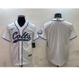 Men's Indianapolis Colts Blank White Cool Base Stitched Baseball Jersey