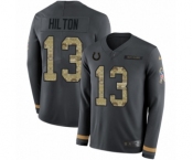 Men's Nike Indianapolis Colts #13 T.Y. Hilton Limited Black Salute to Service Therma Long Sleeve NFL Jersey