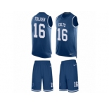 Men's Nike Indianapolis Colts #16 Scott Tolzien Limited Royal Blue Tank Top Suit NFL Jersey