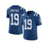 Men's Nike Indianapolis Colts #19 Johnny Unitas Limited Royal Blue Rush NFL Jersey
