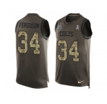 Men's Nike Indianapolis Colts #34 Josh Ferguson Limited Green Salute to Service Tank Top NFL Jersey