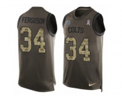 Men's Nike Indianapolis Colts #34 Josh Ferguson Limited Green Salute to Service Tank Top NFL Jersey