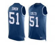 Men's Nike Indianapolis Colts #51 John Simon Limited Royal Blue Player Name & Number Tank Top NFL Jersey