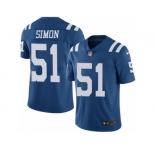 Men's Nike Indianapolis Colts #51 John Simon Limited Royal Blue Rush NFL Jersey