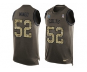 Men's Nike Indianapolis Colts #52 Barkevious Mingo Limited Green Salute to Service Tank Top NFL Jersey