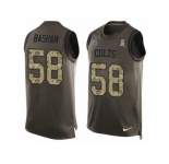 Men's Nike Indianapolis Colts #58 Tarell Basham Limited Green Salute to Service Tank Top NFL Jersey