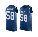 Men's Nike Indianapolis Colts #58 Tarell Basham Limited Royal Blue Player Name & Number Tank Top NFL Jersey