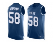 Men's Nike Indianapolis Colts #58 Tarell Basham Limited Royal Blue Player Name & Number Tank Top NFL Jersey