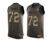 Men's Nike Indianapolis Colts #72 Zach Banner Limited Green Salute to Service Tank Top NFL Jersey
