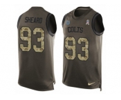 Men's Nike Indianapolis Colts #93 Jabaal Sheard Limited Green Salute to Service Tank Top NFL Jersey