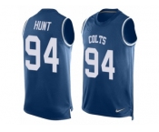 Men's Nike Indianapolis Colts #94 Margus Hunt Limited Royal Blue Player Name & Number Tank Top NFL Jersey