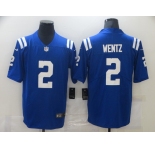 Men's Nike Indianapolis Colts#2 Carson Wentz Blue Vapor Untouchable Limited Player NFL Jersey