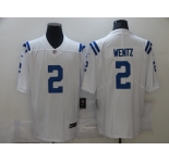 Men's Nike Indianapolis Colts#2 Carson Wentz White Vapor Untouchable Limited Player NFL Jersey