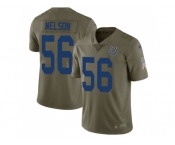 Nike Indianapolis Colts #56 Quenton Nelson Olive Men Stitched NFL Limited 2017 Salute to Service Jersey