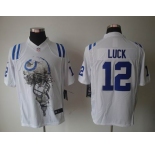 nike nfl jerseys indianapolis colts #12 luck white[helmet tri-blend limited]