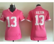 2015 Nike women Indianapolis Colts #13 Hilton pink jerseys