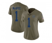 Women Nike Indianapolis Colts #1 Pat McAfee Olive Stitched NFL Limited 2017 Salute to Service Jersey